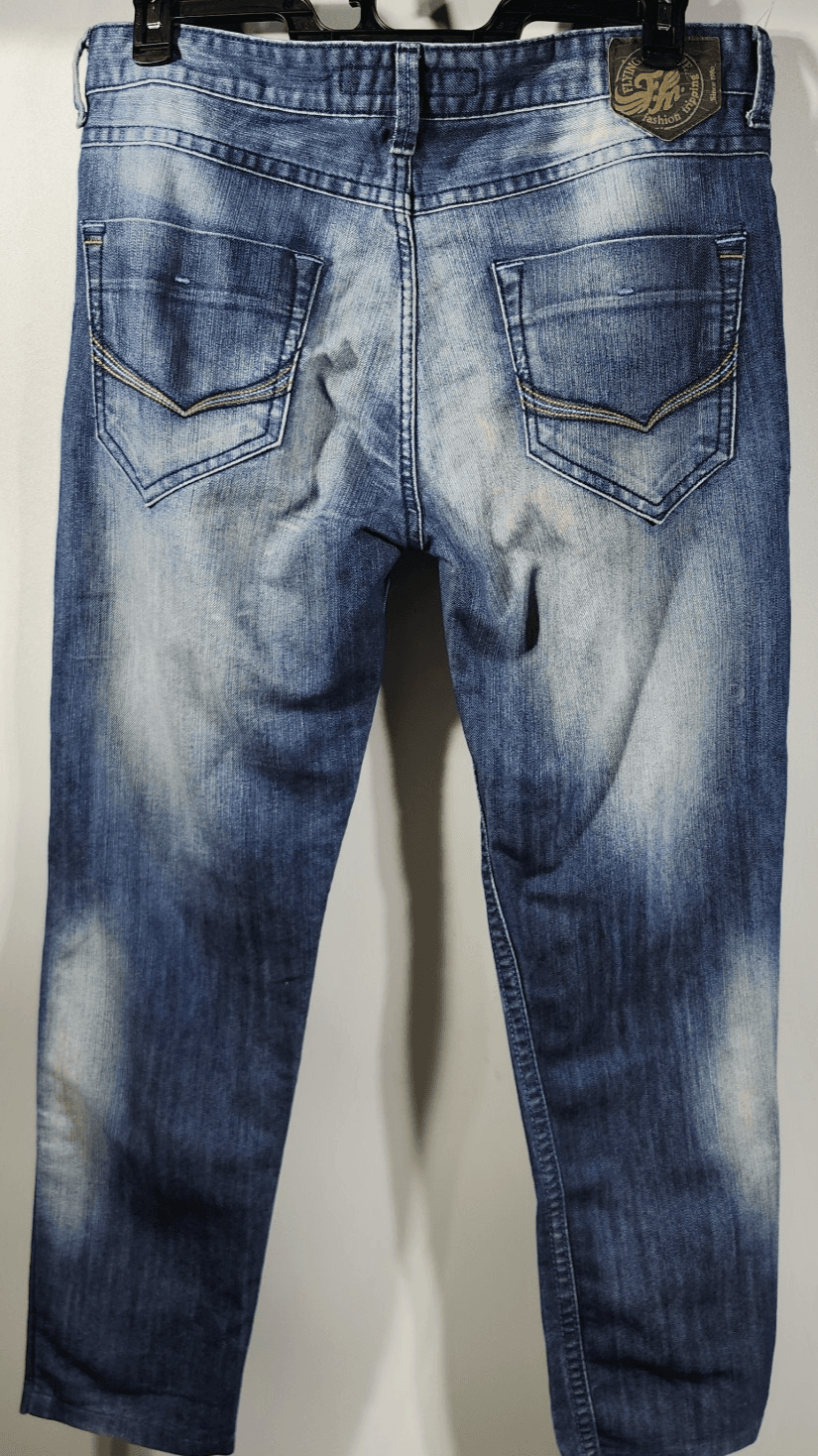 Flying Machine Jeans Men's 34x29 Blue Denim Stretch Faded Straight Leg - Thumbnail 6
