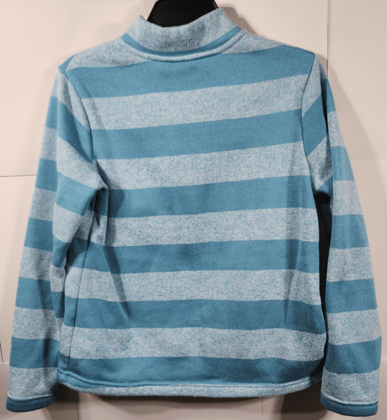 Croft & Barrow Womens Petite Small Striped Full Zip Sweater Blue Long Sleeve - Thumbnail 4