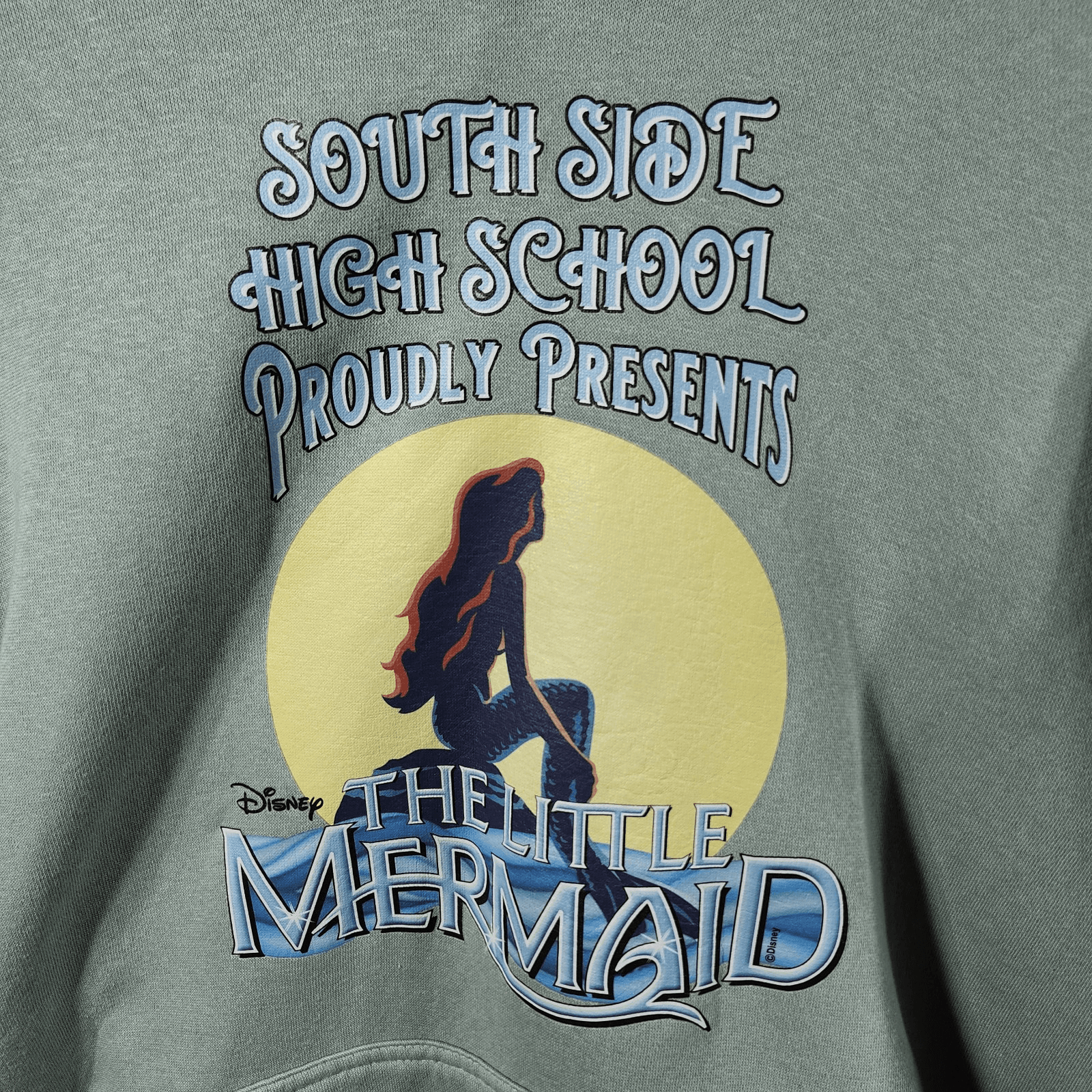 Women’s M Little Mermaid Hoodie Green Long Sleeve Hooded Sweatshirt - Thumbnail 9