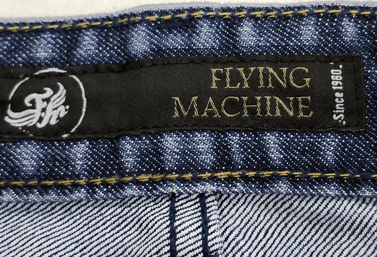 Flying Machine Jeans Men's 34x29 Blue Denim Stretch Faded Straight Leg - Thumbnail 7