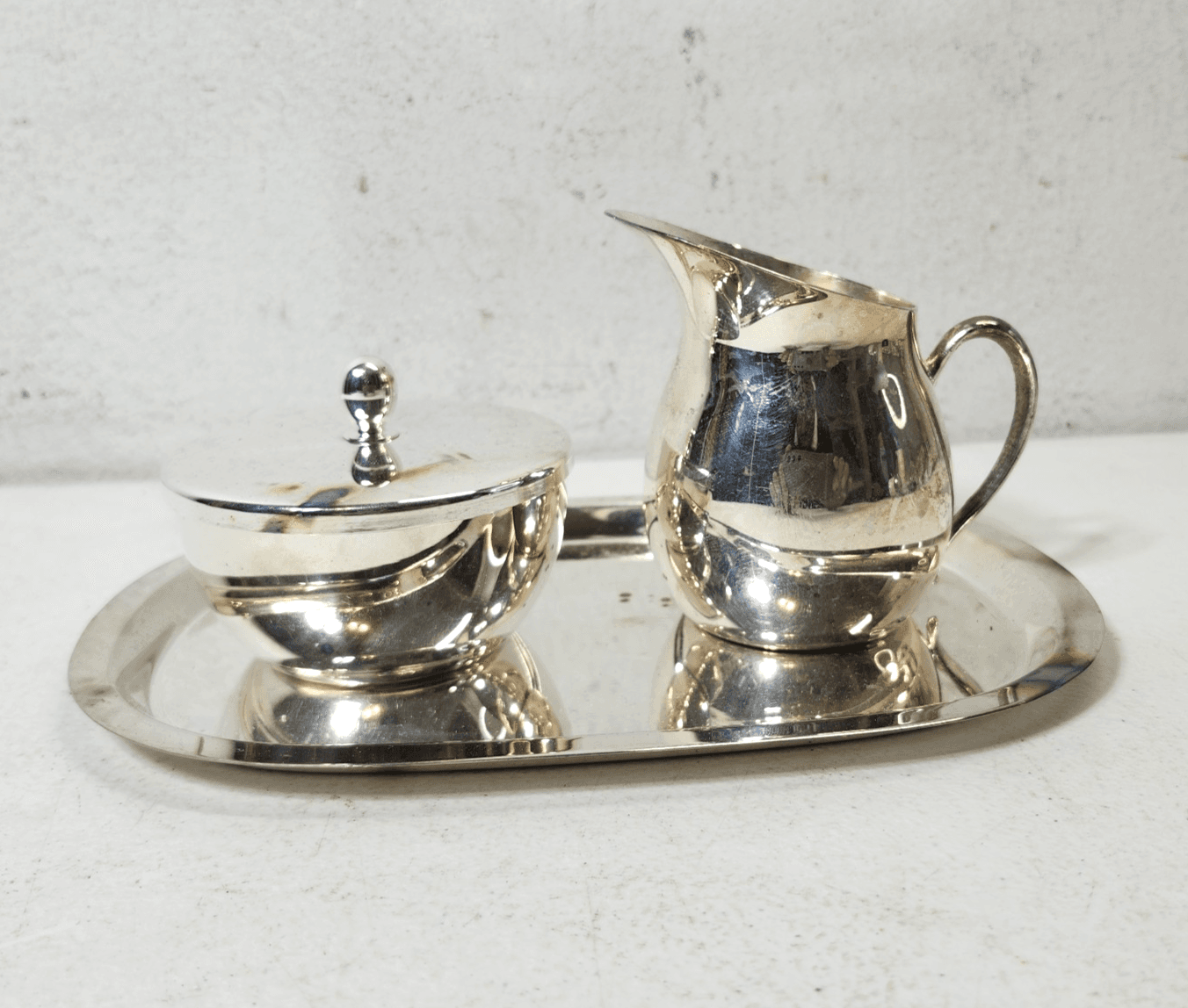 Vintagr Rogers Silverplate Creamer Sugar Serving Tray Home Decor - Thumbnail 2