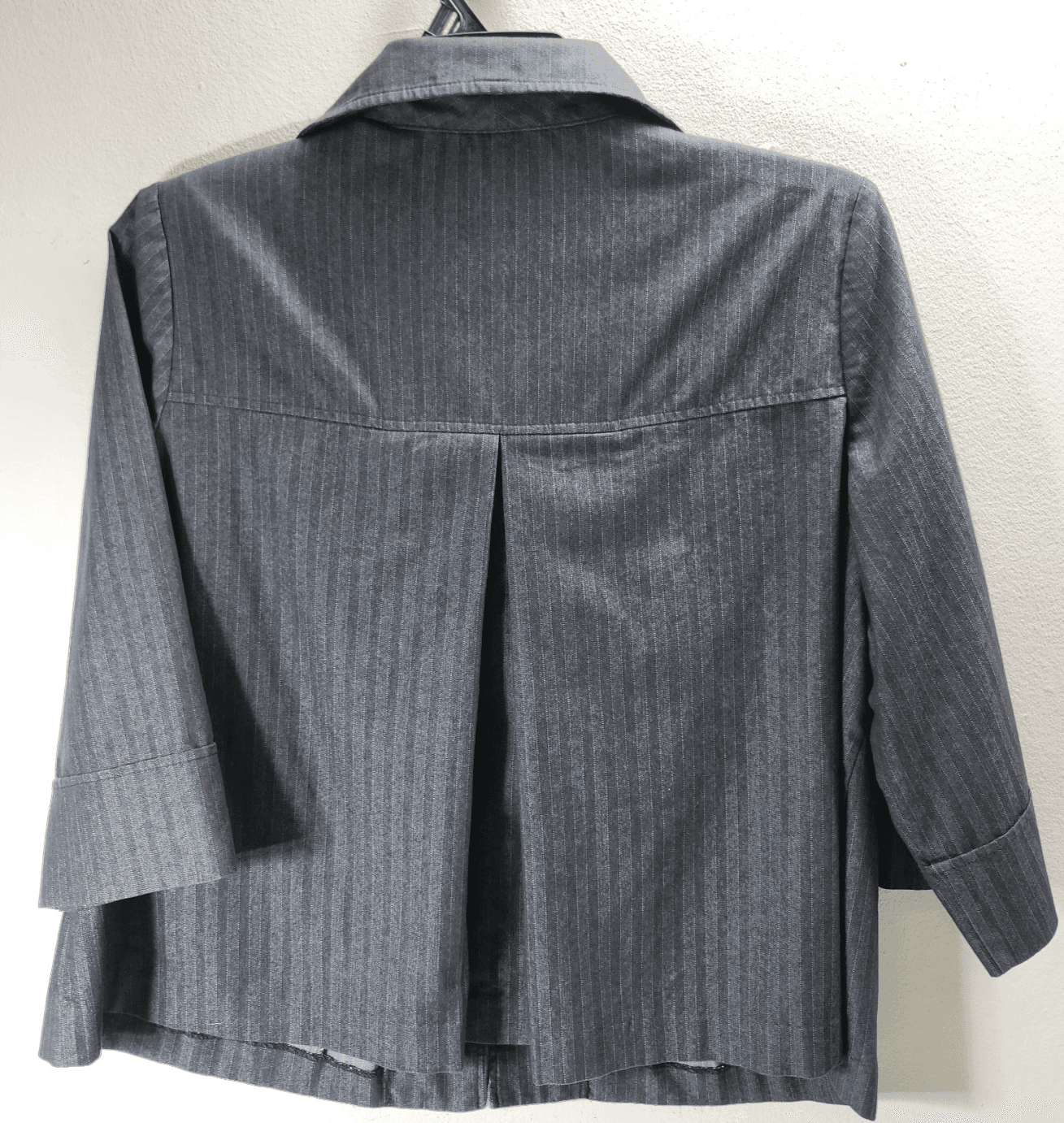 Studio 1940 Women’s Blazer Jacket Size 18W Gray Black Stripe 2 Button Front - Thumbnail 4