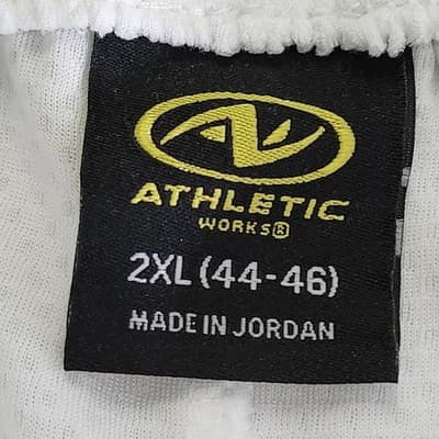Athletic Works Men's 2XL Shorts White Elastic Waist Stretch 9" Inseam w/ Pockets - Thumbnail 8