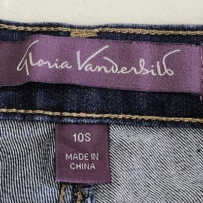 Gloria Vanderbilt Jeans Women's 10S Short Blue Denim Amanda Dark Wash Mid Rise - Thumbnail 7