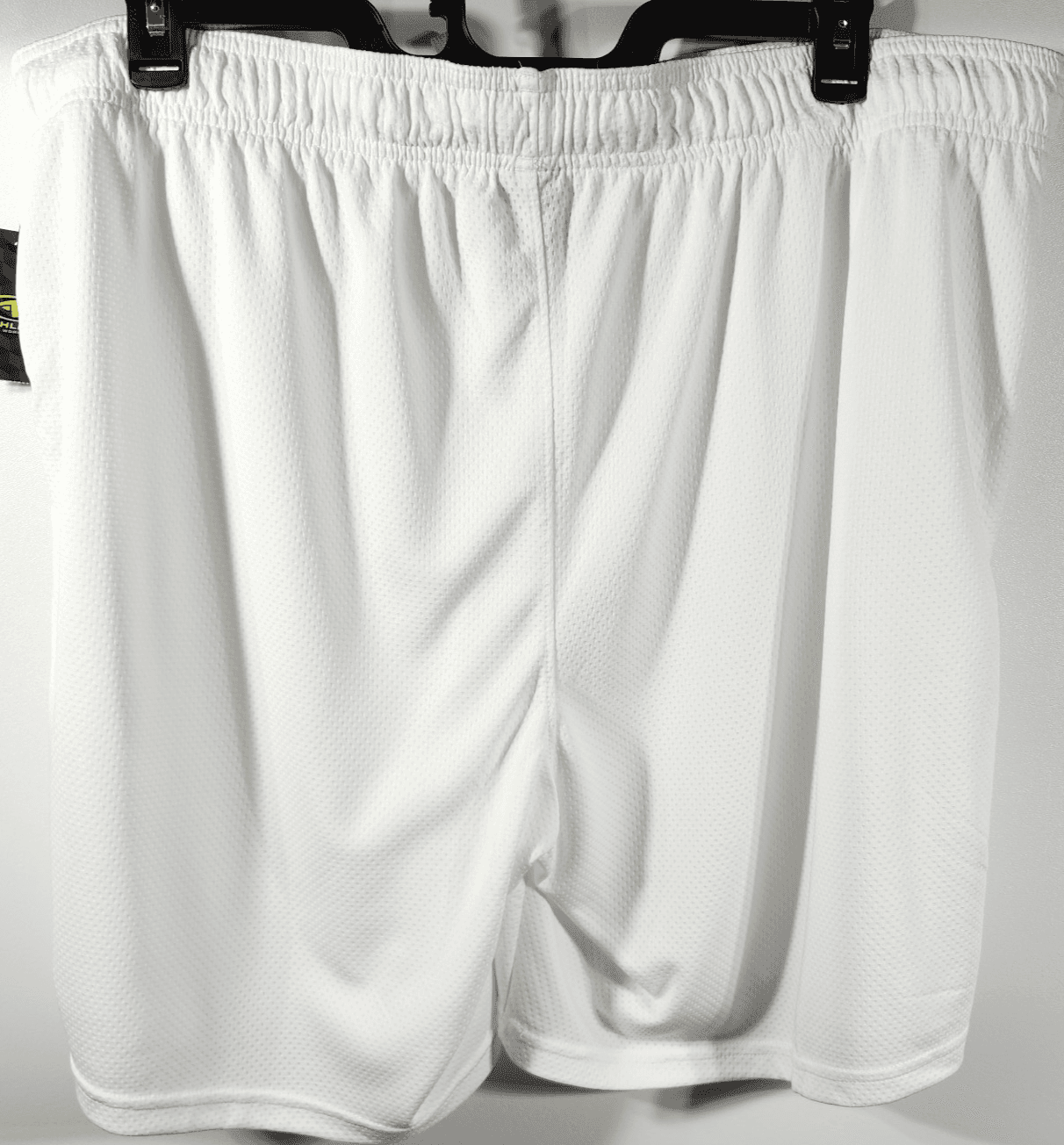 Athletic Works Men's 2XL Shorts White Elastic Waist Stretch 9" Inseam w/ Pockets - Thumbnail 4