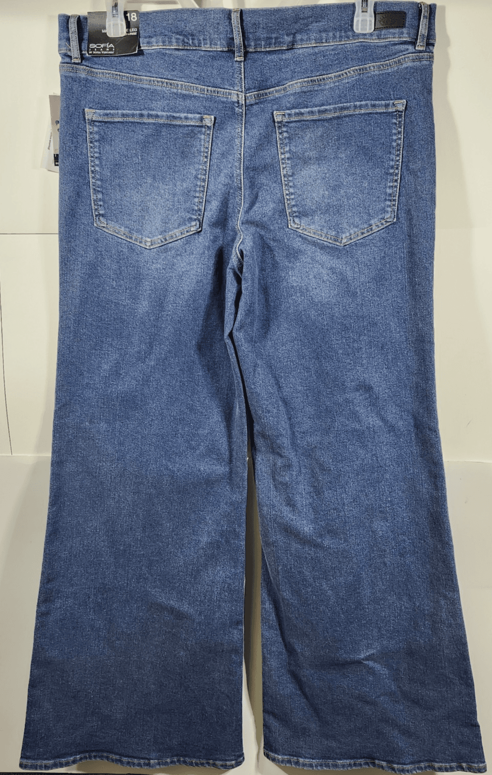 Sofia Vergara Women's 18 Jeans Margot High Rise Wide Leg Med-Wash NEW - Thumbnail 6