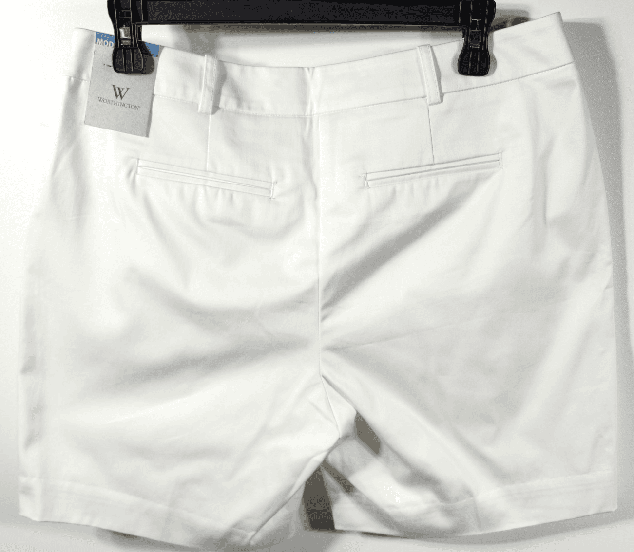 Worthington Modern Fit Women's Chino Shorts Size 8 White NEW - Thumbnail 4