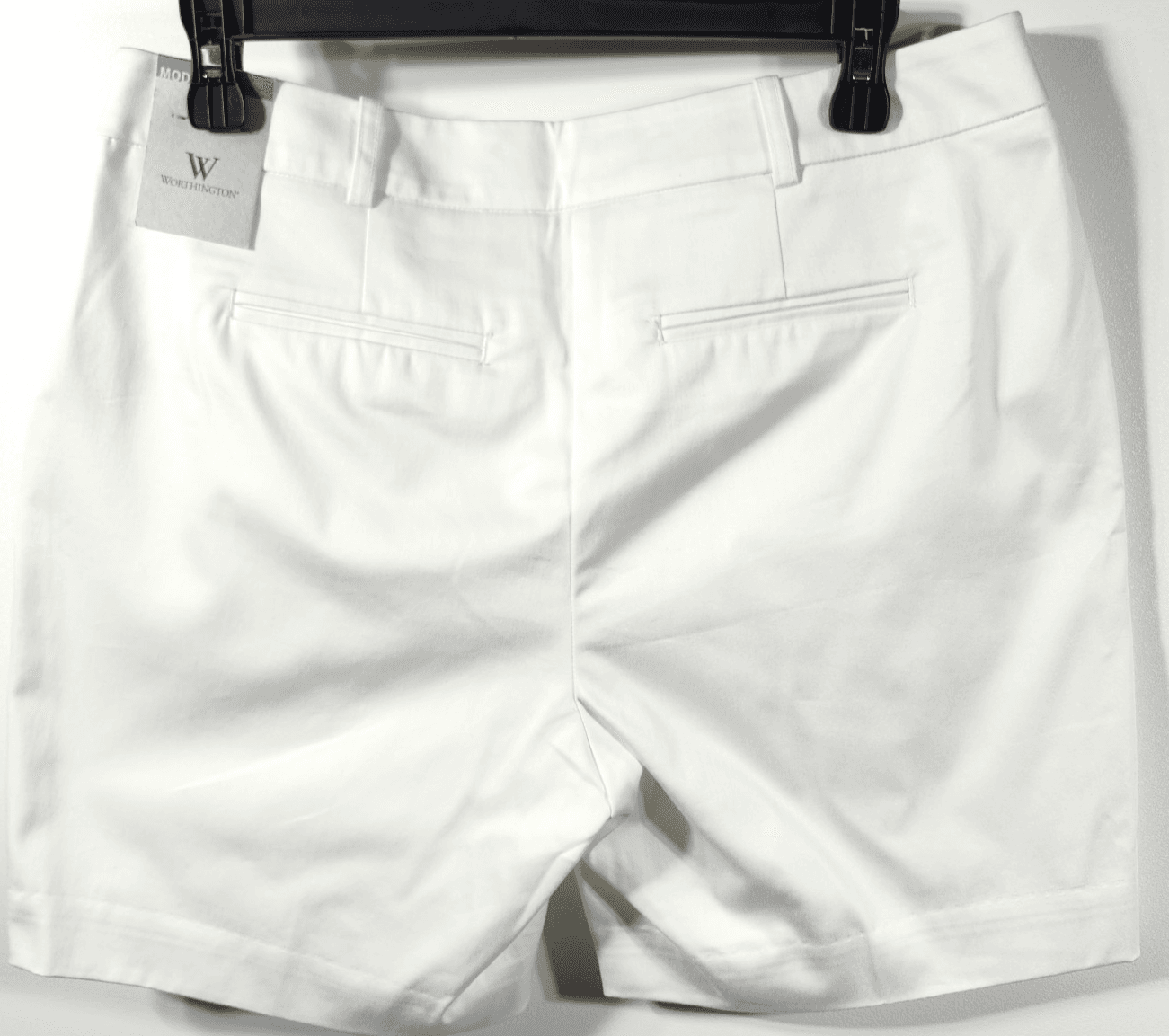 Worthington Modern Fit Women's Chino Shorts Size 8 White NEW - Thumbnail 6