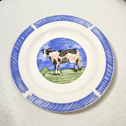Gibson Cow Plates Country Kitchen Bundle Lot Barnyard Heaven 8" Set of 4 - Thumbnail 3