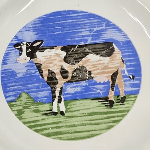 Gibson Cow Plates Country Kitchen Bundle Lot Barnyard Heaven 8" Set of 4 - Thumbnail 4