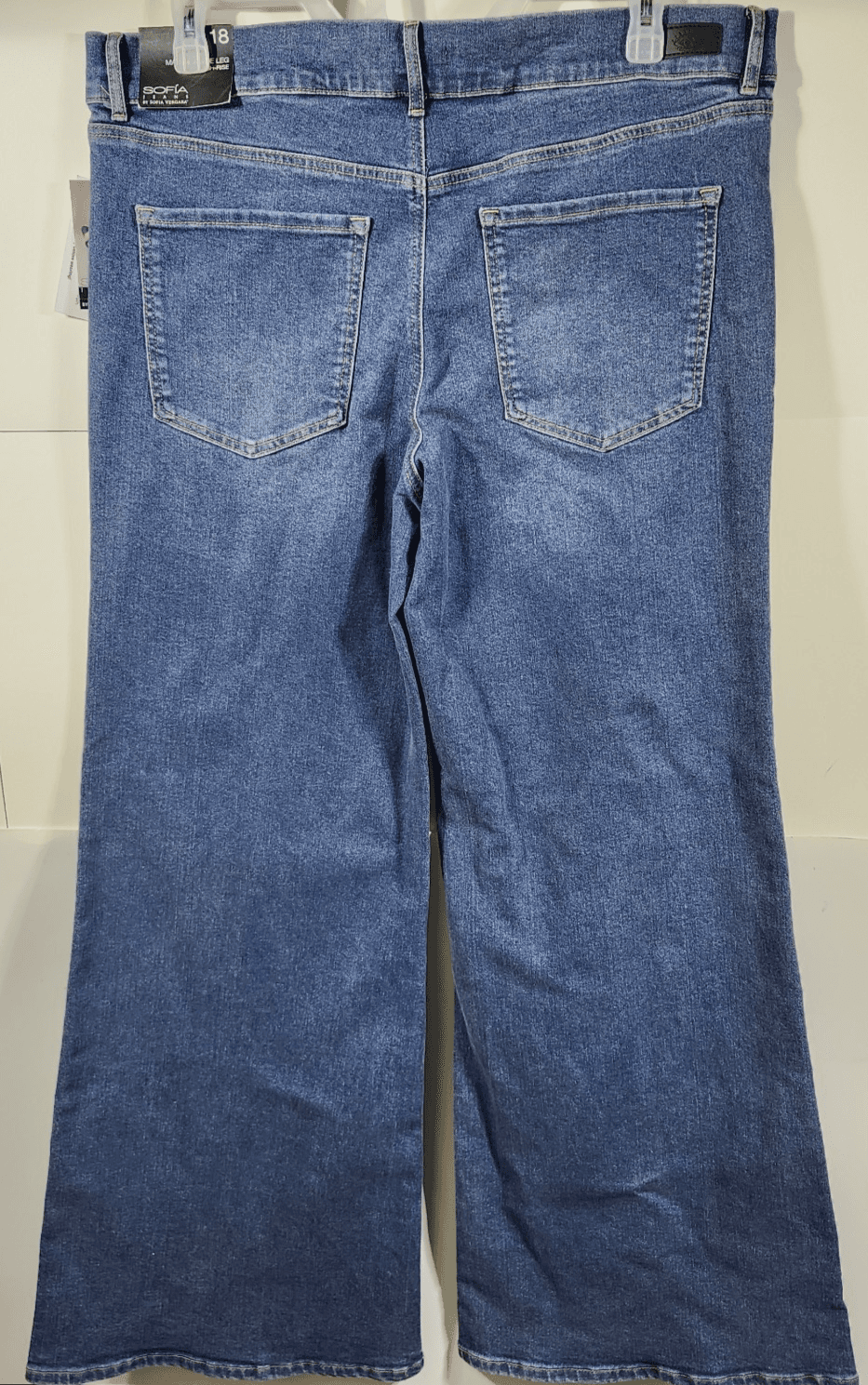 Sofia Vergara Women's 18 Jeans Margot High Rise Wide Leg Med-Wash NEW - Thumbnail 4