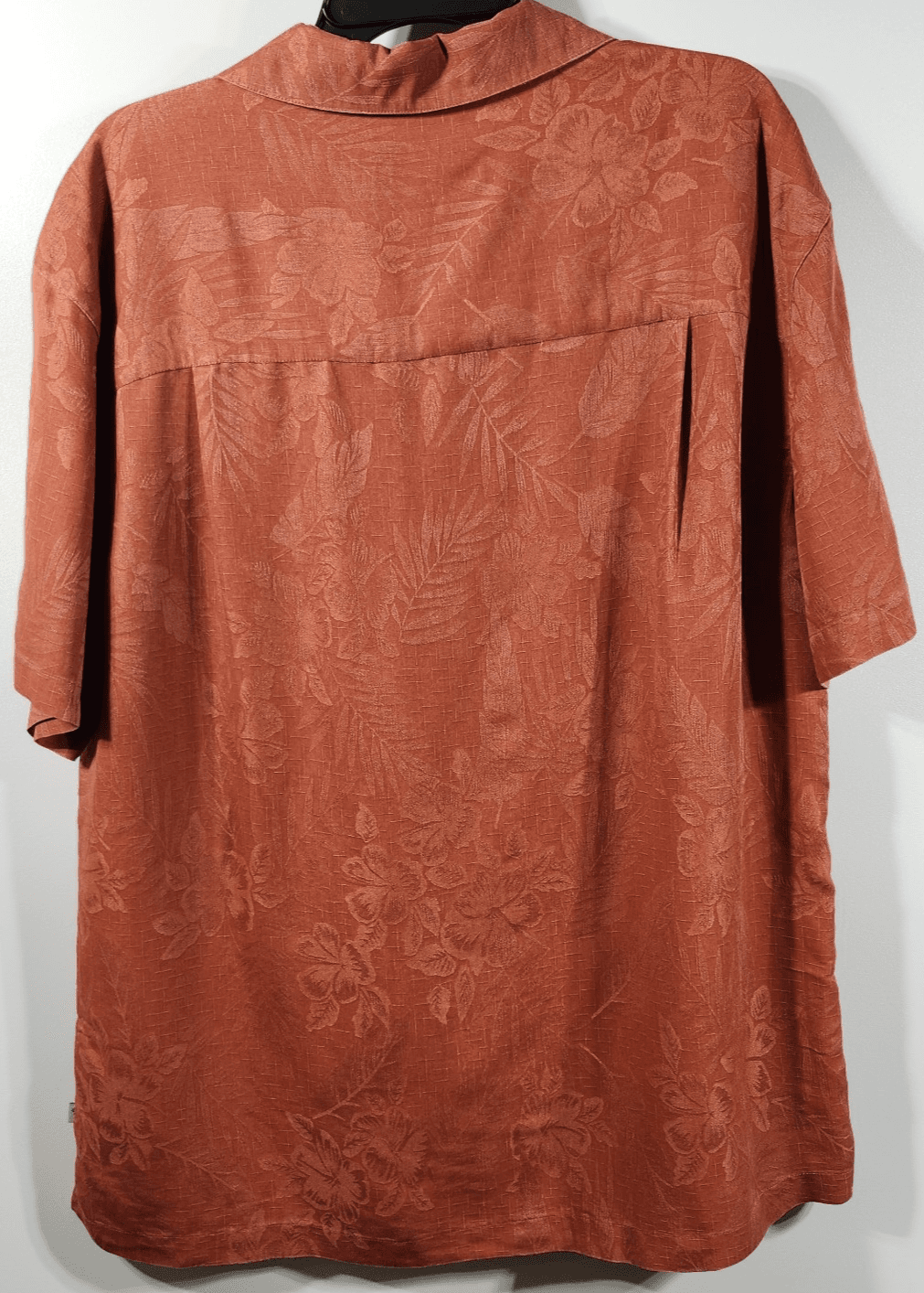 Island Shores Hawaiian Shirt Men's L Floral Collared Button-Up Orange - Thumbnail 4