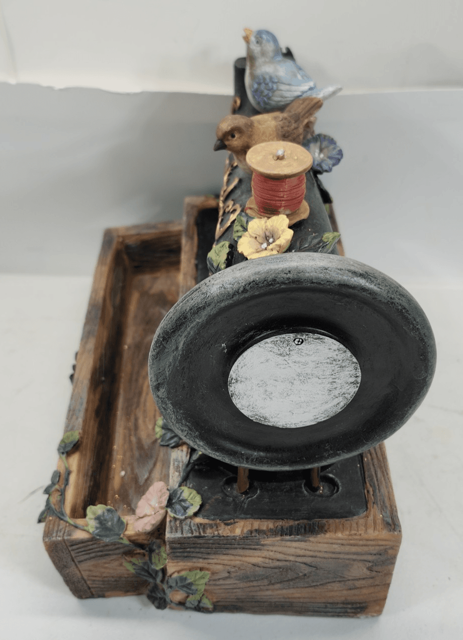 Antique Sewing Machine Display Floral Bird Theme Storage Tray Home Decor - Thumbnail 6