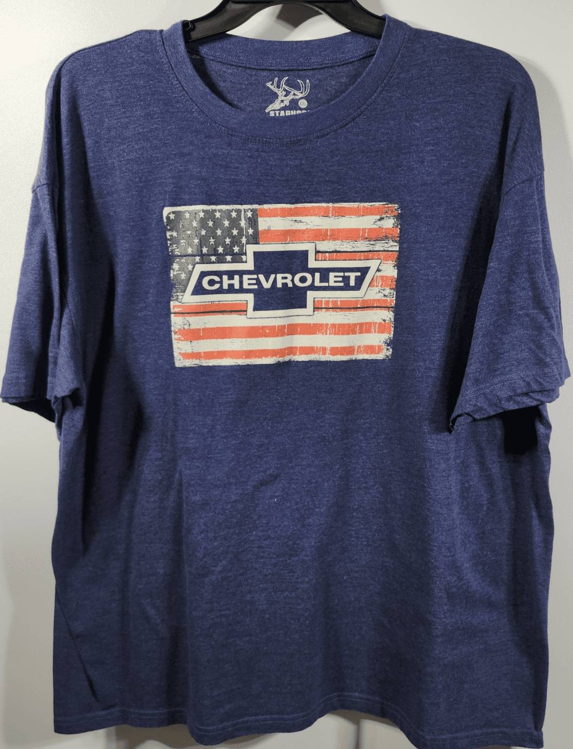 Men's XXL Blue Chevrolet American Classic Short Sleeve T-Shirt - Thumbnail 5