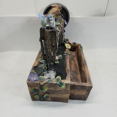 Antique Sewing Machine Display Floral Bird Theme Storage Tray Home Decor - Thumbnail 10