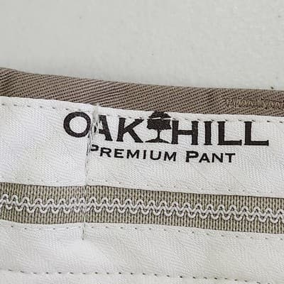 Oak Hill Pants Men's 36x38 Beige Premium Chino Dress Flat Front Stretch Casual - Thumbnail 8