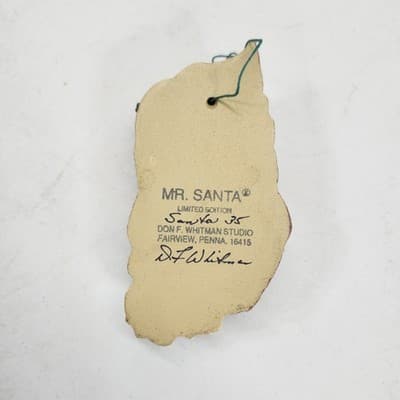 Vintage Artist Made Santa Head Christmas Ornament Signed Don Whitman Studio - Thumbnail 6