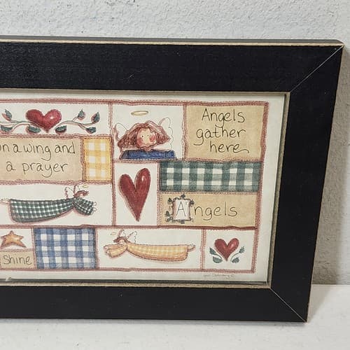 Angels Gather Here Framed Picture Art Wall Hanging Home Decor 8.5" X 6.5" - Thumbnail 4