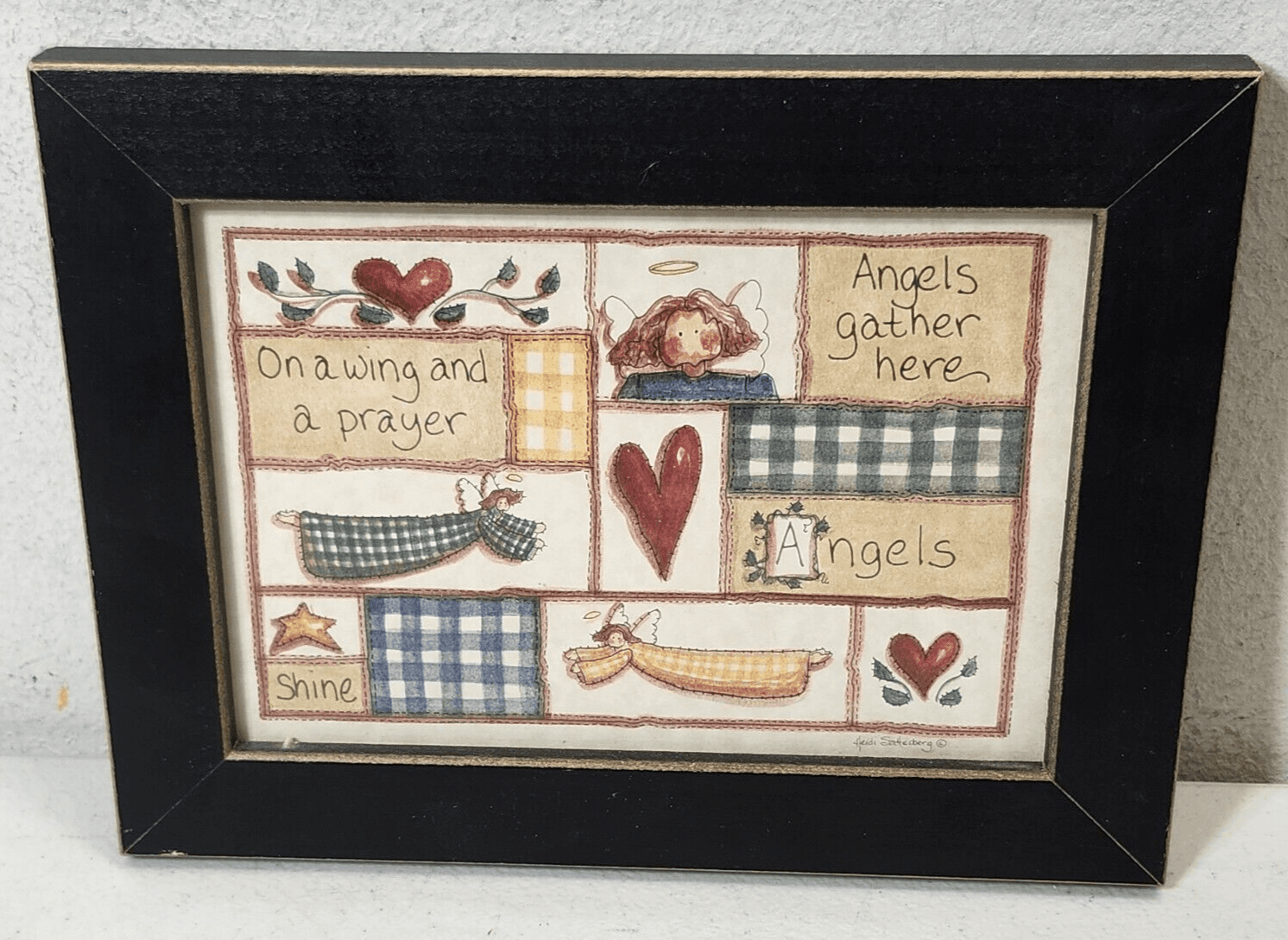 Angels Gather Here Framed Picture Art Wall Hanging Home Decor 8.5" X 6.5" - Thumbnail 2