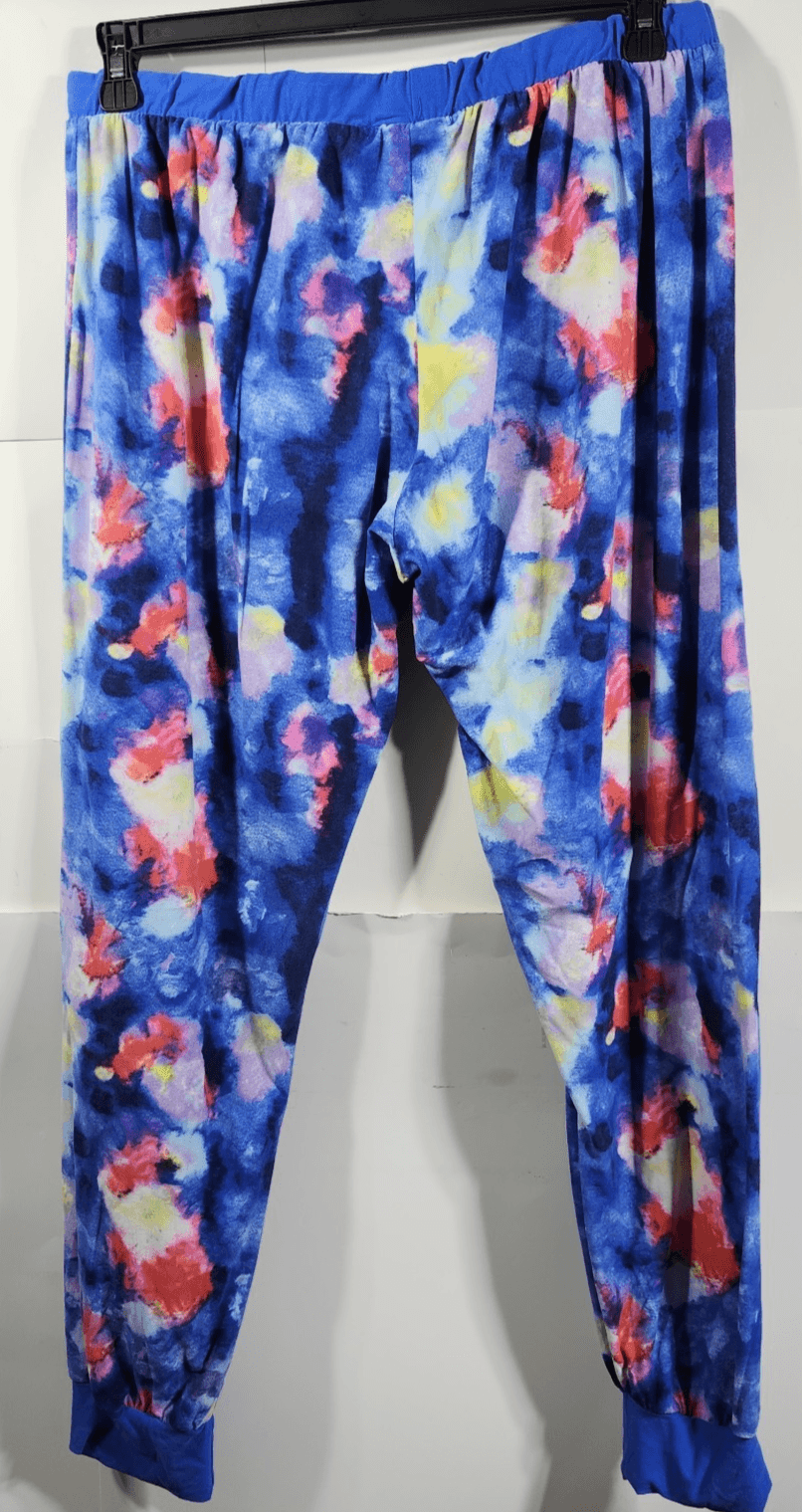 Women’s Tie Dye Joggers 3X Stretch Pants Over It Sequin Graphic - Thumbnail 4