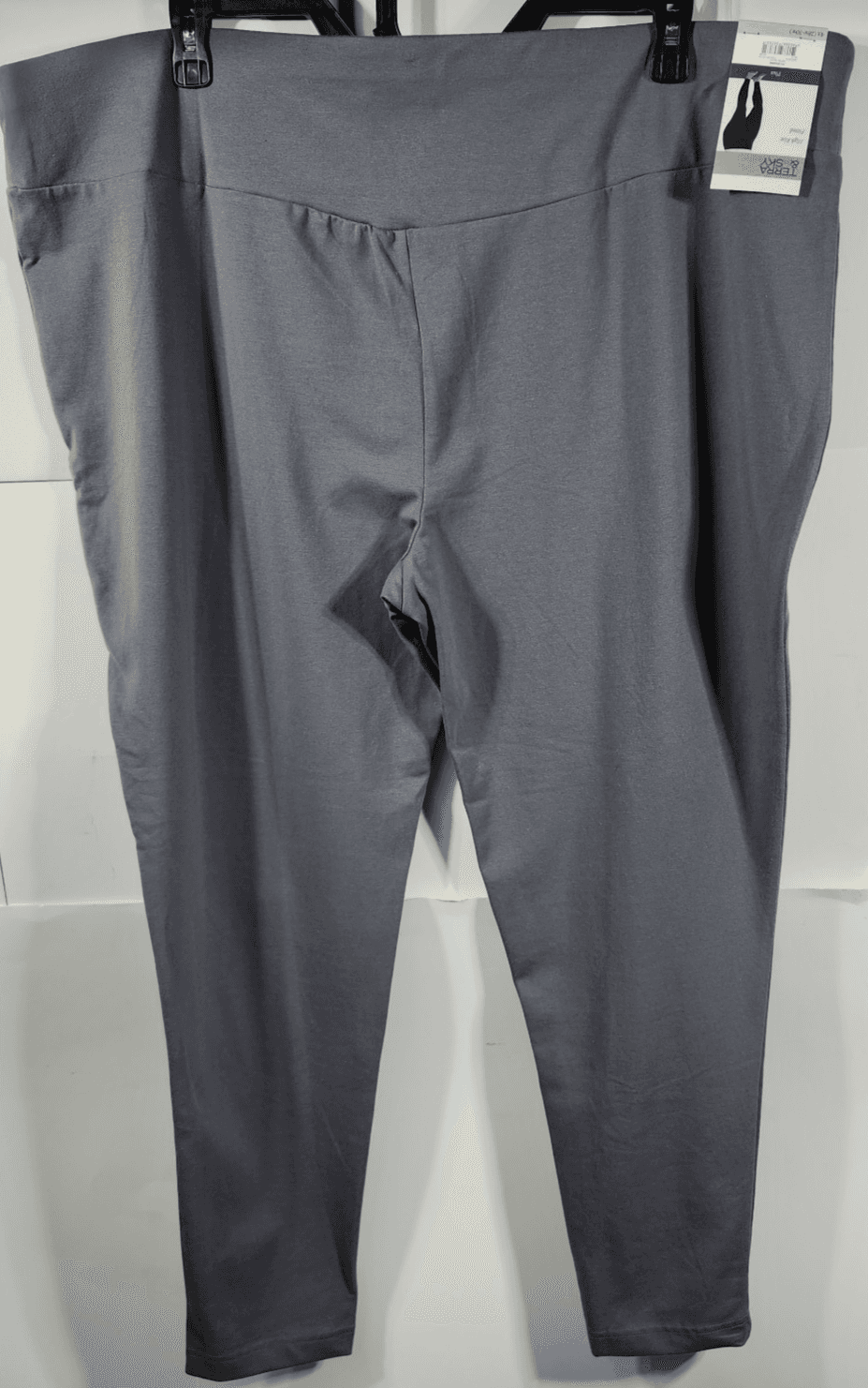 Terra & Sky Women's 4X High Rise Fitted Leggings Gray Plus Size NEW - Thumbnail 6