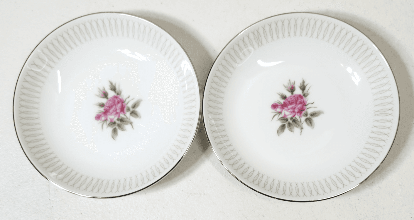 2 Vintage Norcrest Fine China Embassy Rose Pattern 5.5" Bowl Japan English - Thumbnail 2