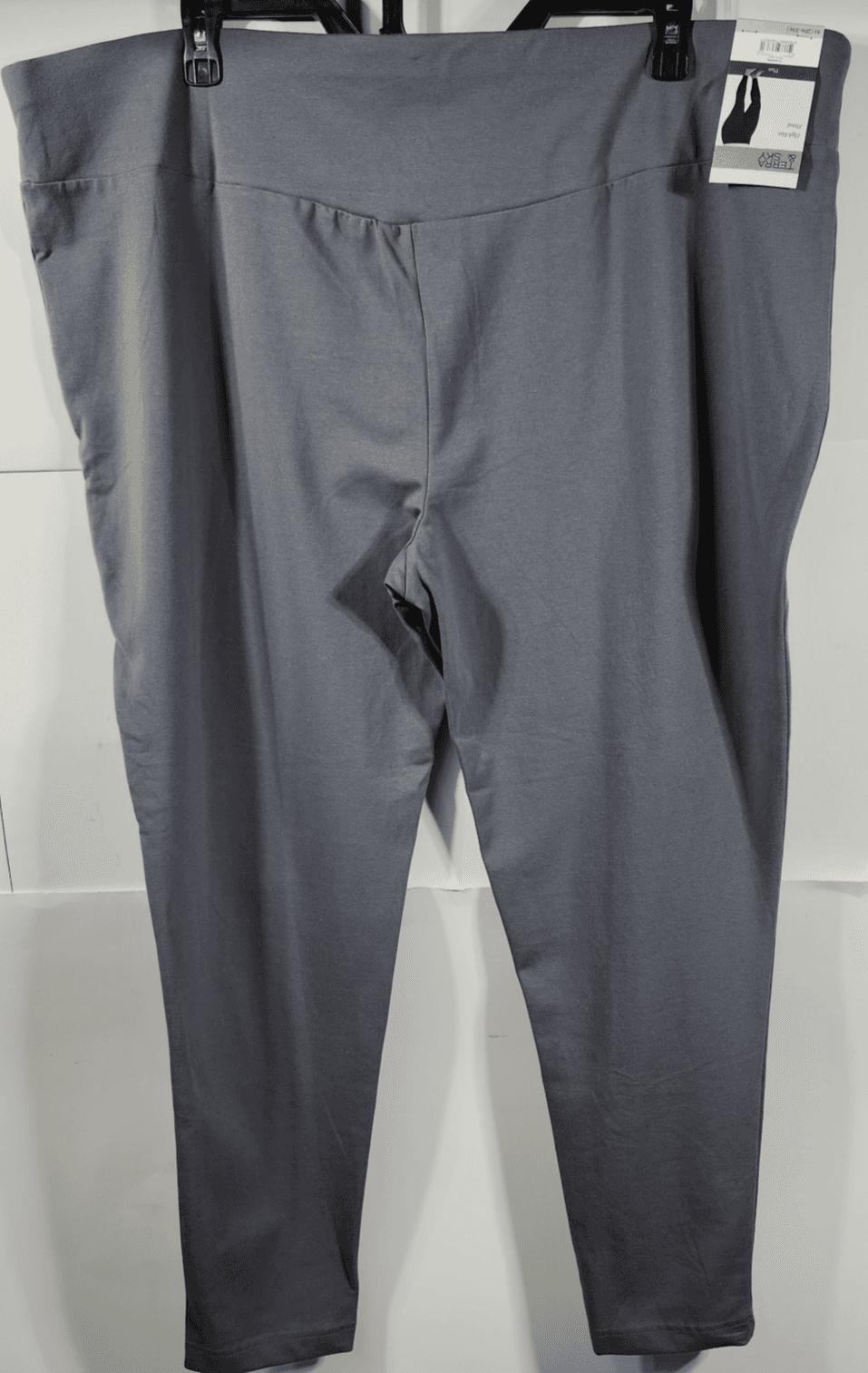 Terra & Sky Women's 4X High Rise Fitted Leggings Gray Plus Size NEW - Thumbnail 4