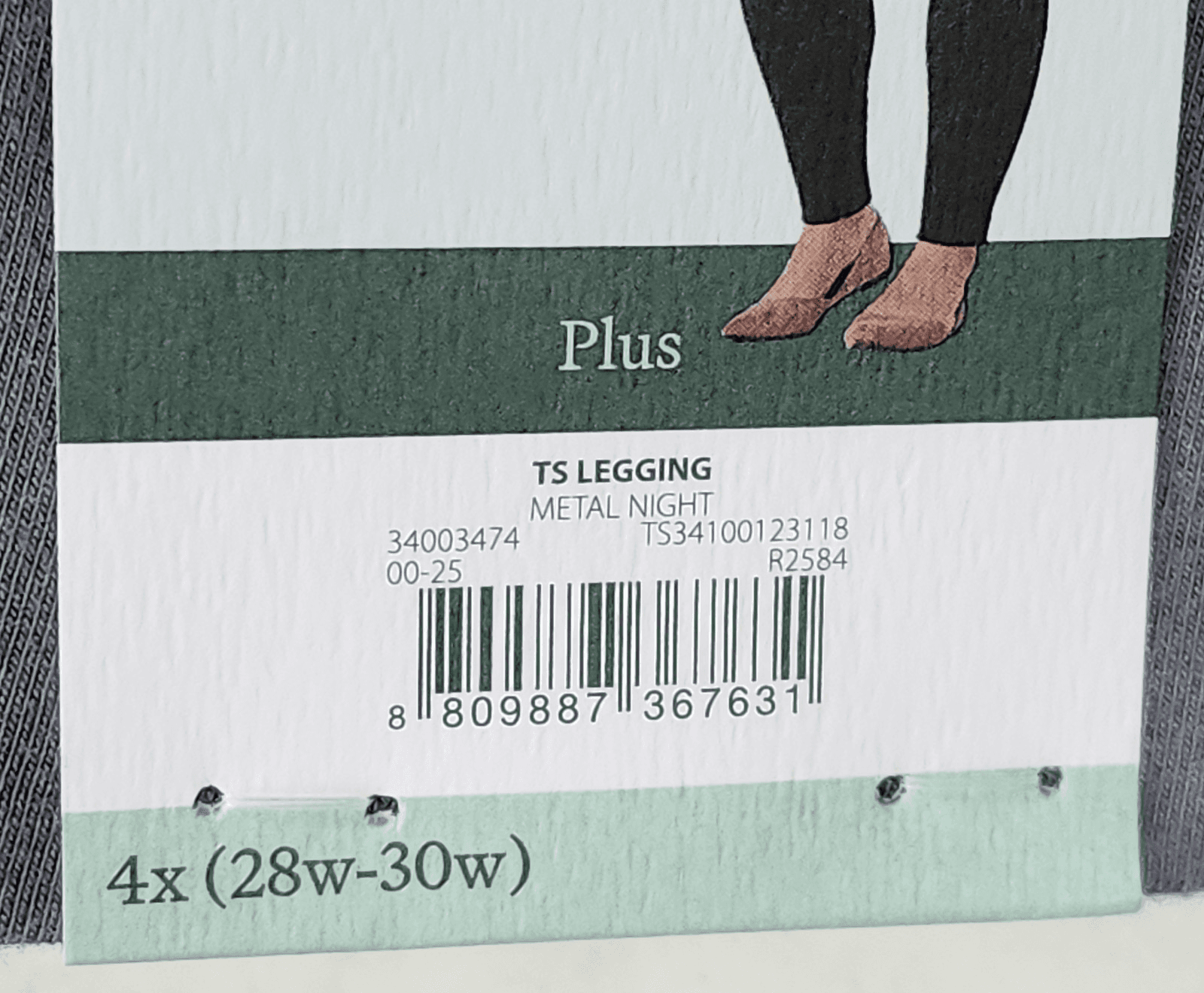 Terra & Sky Women's 4X High Rise Fitted Leggings Gray Plus Size NEW - Thumbnail 8