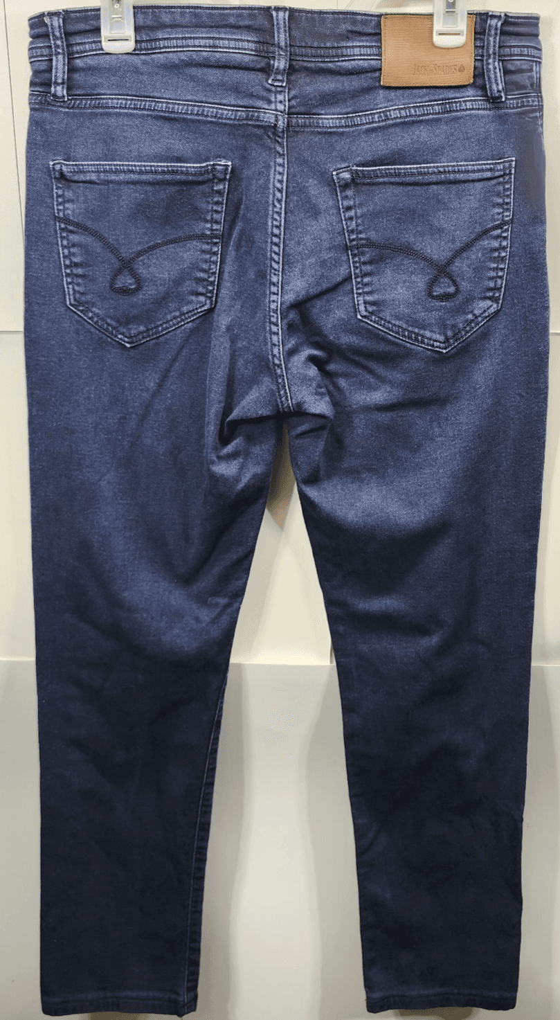 Jack of Spades Mens Jack Straight Leg Jeans Denim Blue Size 32x34 - Thumbnail 6