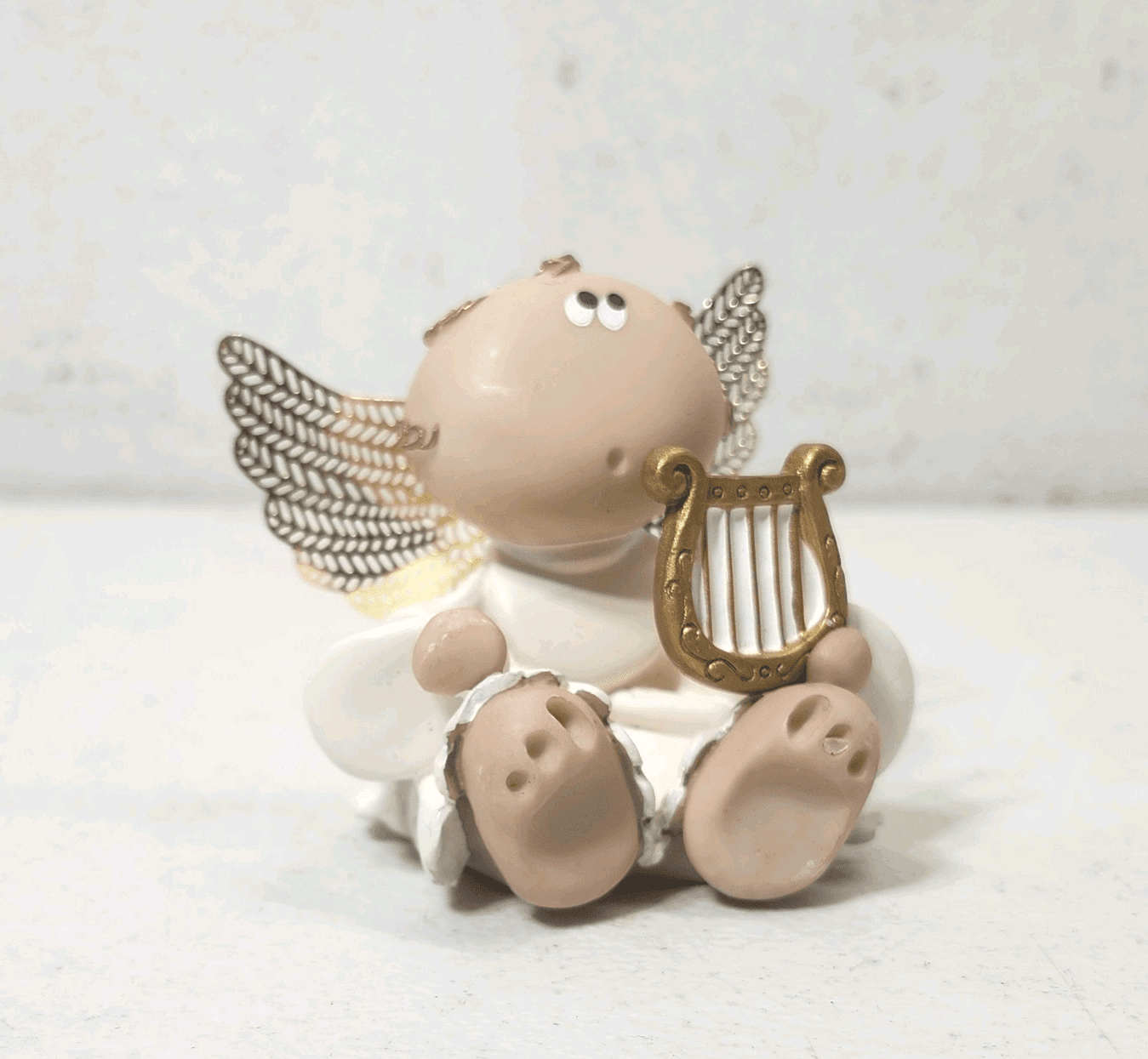 Angel Cheeks Figurine Holding Harp 2001 Home Decor - Thumbnail 9