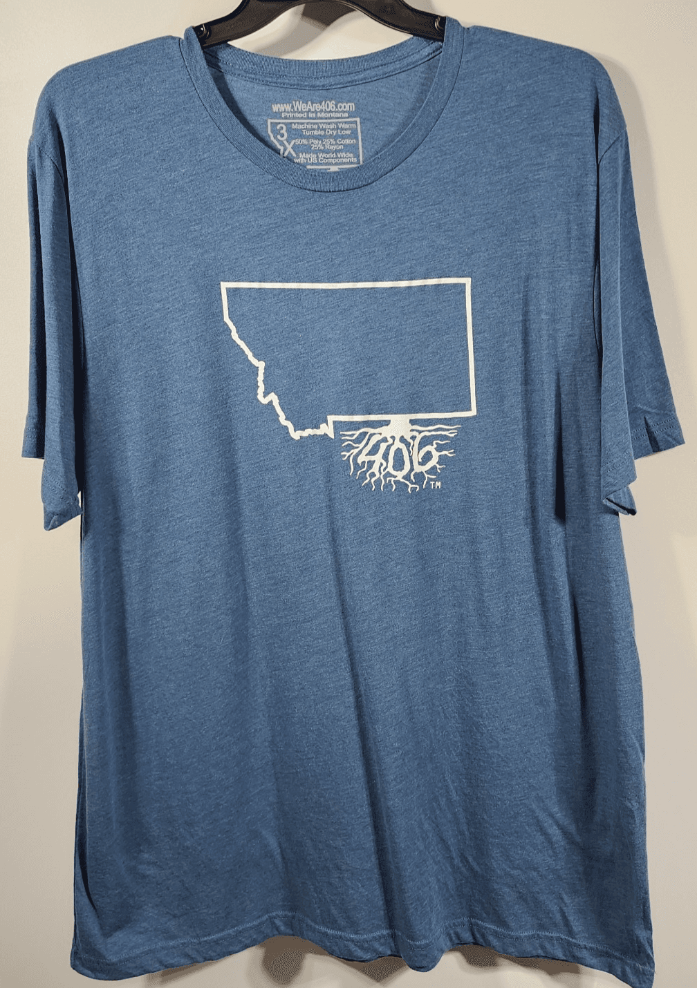 Montana Women's 3X T-shirt Blue Heather Short Sleeve Graphic We Are 406 - Thumbnail 5