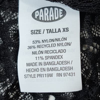 Parade Women's Wireless Bra Eightball Black Size XS NEW - Thumbnail 7