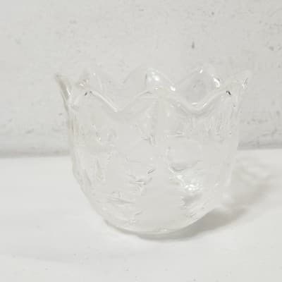 Mikasa Evergreen Tree Christmas Theme Frosted/Clear Glass Deep Candle Holder - Thumbnail 5