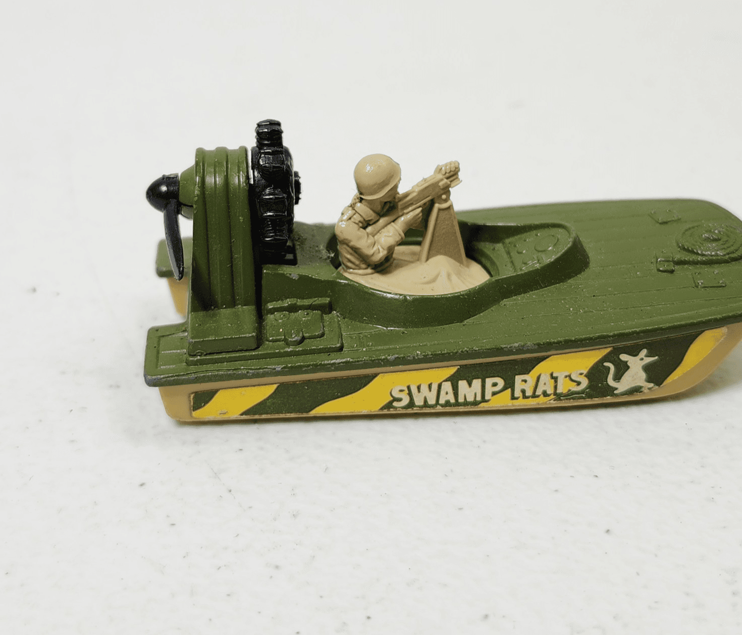 Vintage 1976 Matchbox Lesney No 30 Military Army Swamp Rat Boat With Soldier - Thumbnail 5