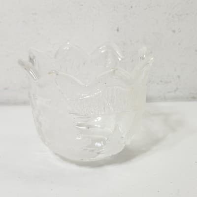 Mikasa Evergreen Tree Christmas Theme Frosted/Clear Glass Deep Candle Holder - Thumbnail 3