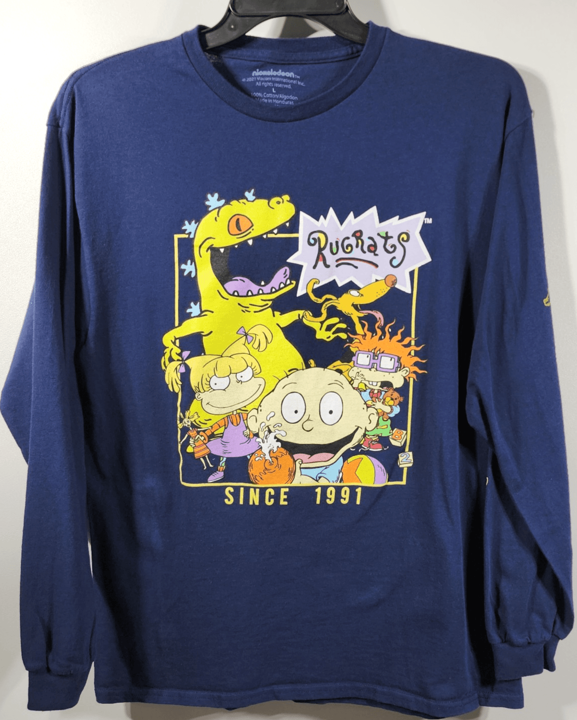 Nickelodeon Rugrats Men's Large Long Sleeve Shirt Blue Cartoon Graphic - Thumbnail 5