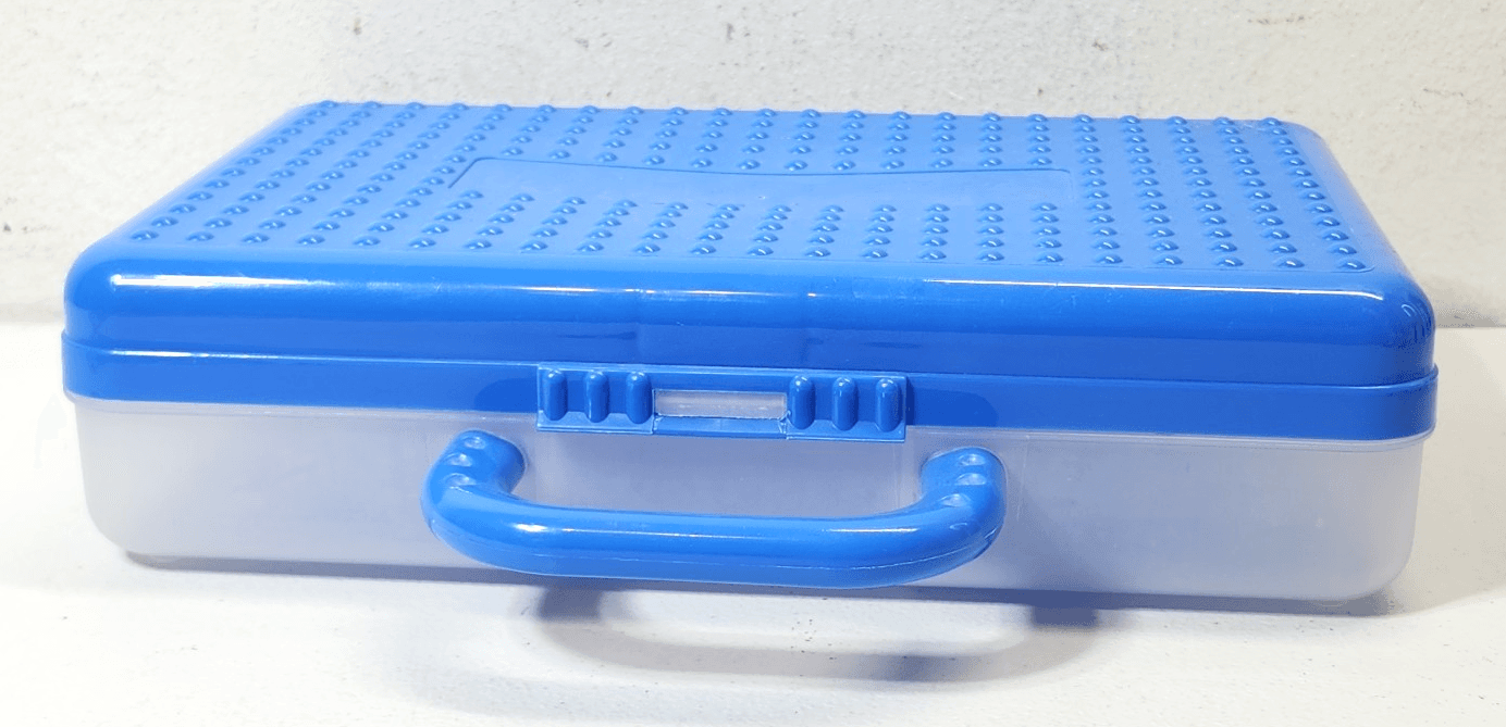 Vintage SpaceMaker Blue 90's Pencil Art Case Organizer 7 X 11 - Thumbnail 3