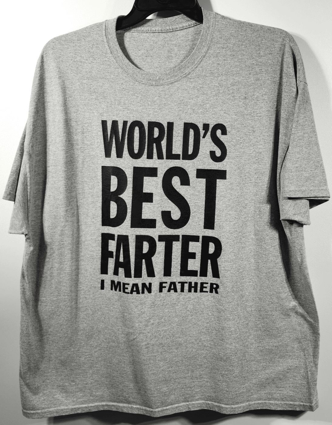 Worlds Best Farter I Mean Father T-shirt Men's XL Gray Short Sleeve Funny Humor - Thumbnail 5