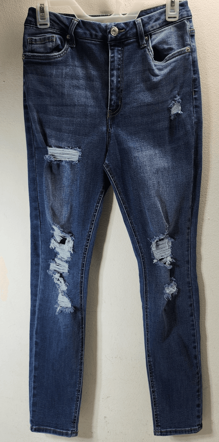 Colombia Refuge Womens High Rise Curvy Jeans Size 7 Blue Distressed Denim Pants - Thumbnail 5