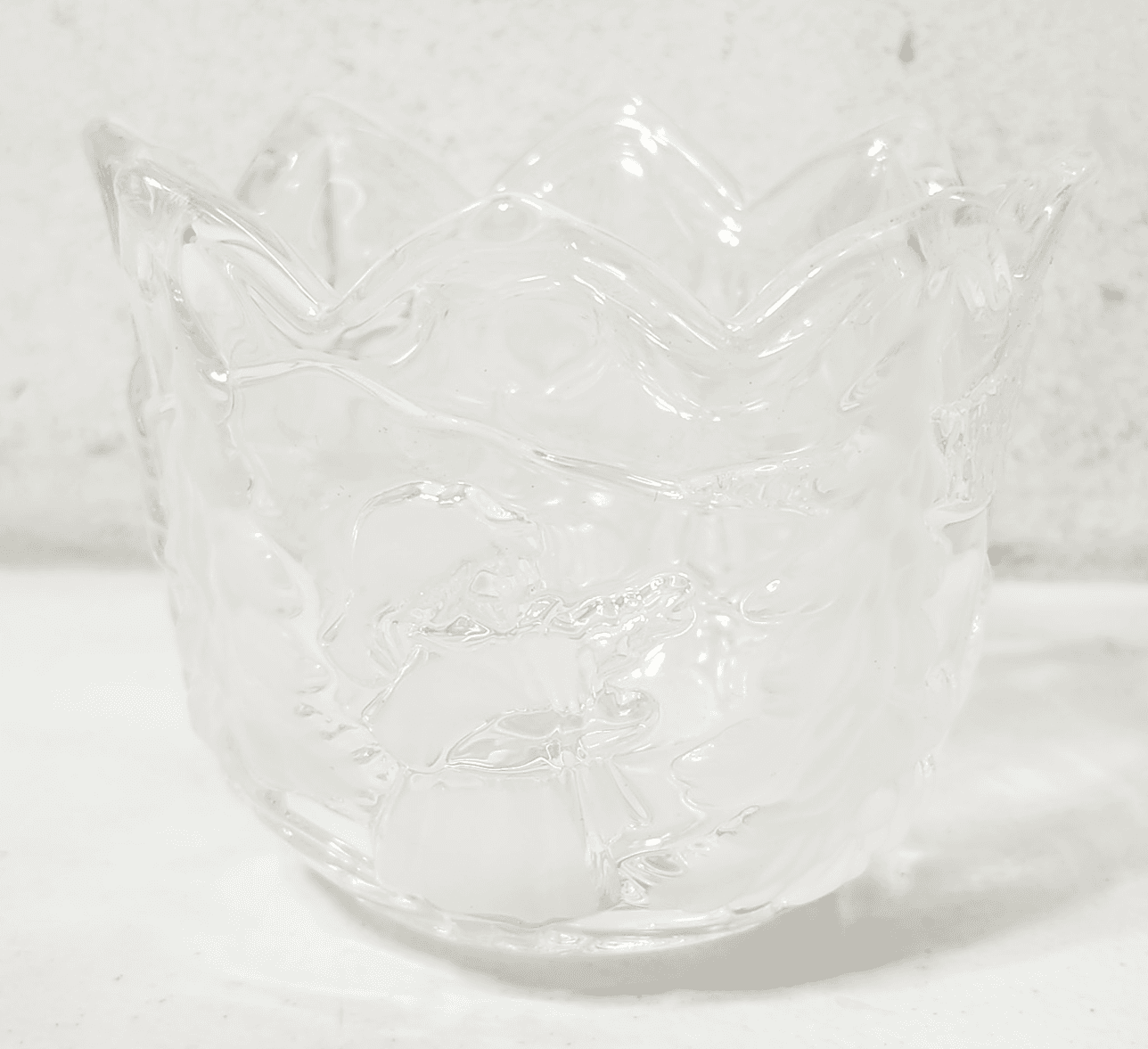 Mikasa Evergreen Tree Christmas Theme Frosted/Clear Glass Deep Candle Holder - Thumbnail 2
