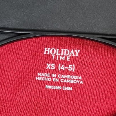 Holiday Time Christmas Childrens Girls Size XS Red Long Sleeve Shirt NEW - Thumbnail 7