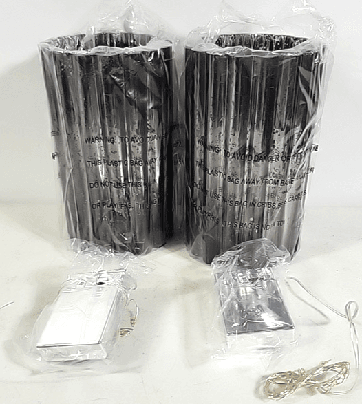 Illuminated Glass Hurricanes by Valerie 8" Black Set of 2 Home Decor - Thumbnail 2