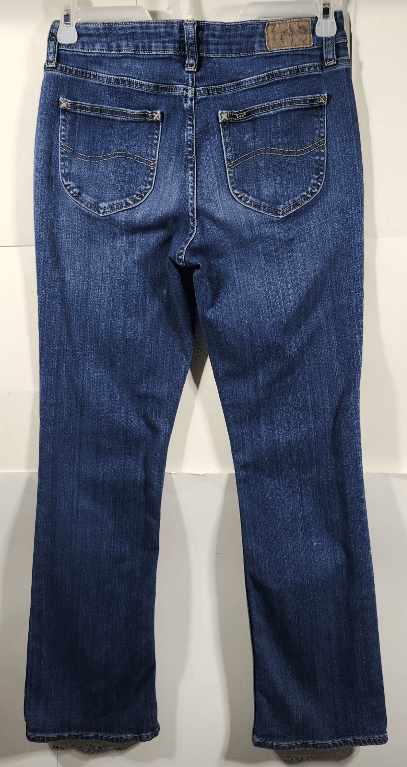Lee Womens Size 6 Jeans Mid Rise Blue Denim Bootcut Stretch Pants - Thumbnail 6