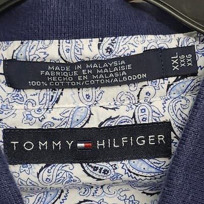 Tommy Hilfiger Men's Polo Shirt Blue Size XXL Short Sleeve Y2k - Thumbnail 7