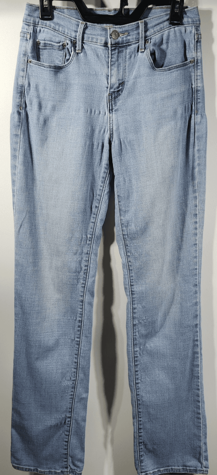 Levi's 505 Straight Leg Jeans Women's Size 6 Light Blue Denim Mid Rise - Thumbnail 5