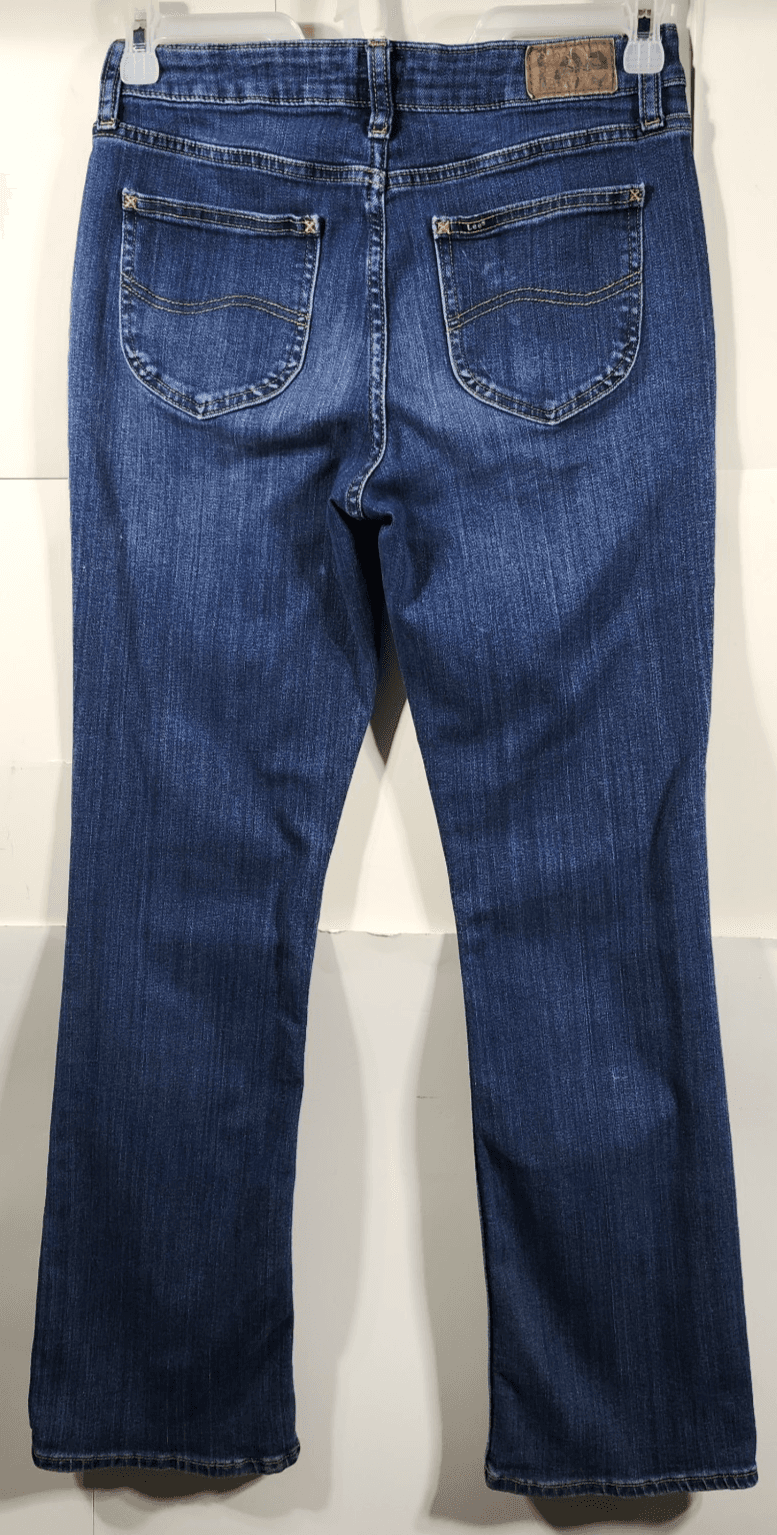 Lee Womens Size 6 Jeans Mid Rise Blue Denim Bootcut Stretch Pants - Thumbnail 4