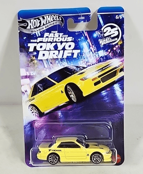 2026 Hot Wheels Fast & Furious Nissan Silvia S13 Tokyo Drift Yellow Car Toy NEW - Thumbnail 6