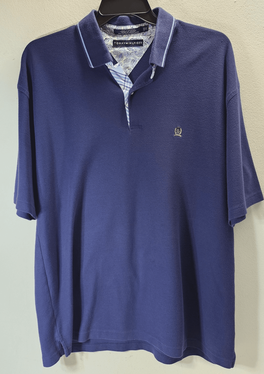 Tommy Hilfiger Men's Polo Shirt Blue Size XXL Short Sleeve Y2k - Thumbnail 5
