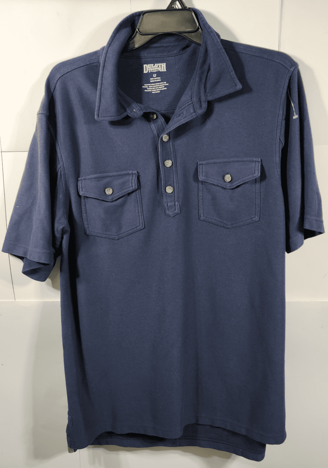 Duluth Trading Heavyweight Polo Shirt Mens Size LT Blue Short Sleeve - Thumbnail 5