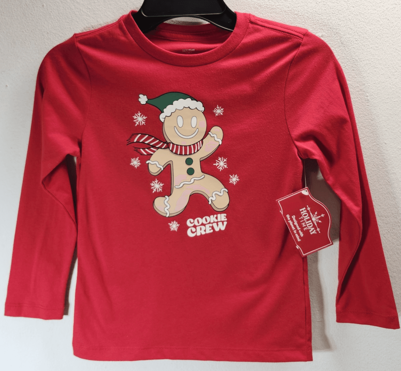 Holiday Time Christmas Childrens Girls Size XS Red Long Sleeve Shirt NEW - Thumbnail 5